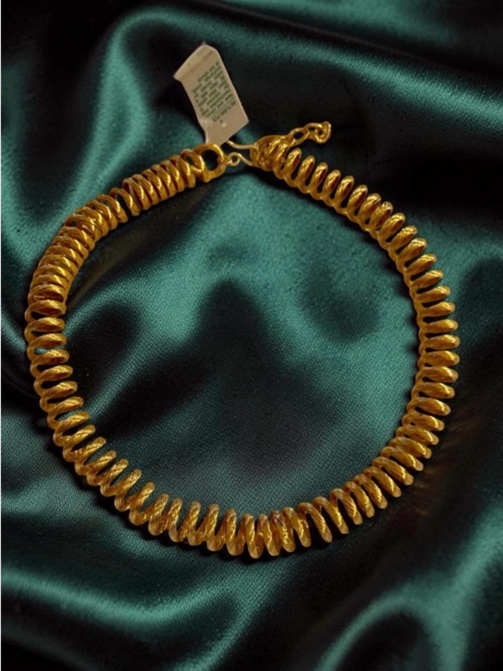 Rare Vintage Gold Wire Spiral Coil Choker Necklace
